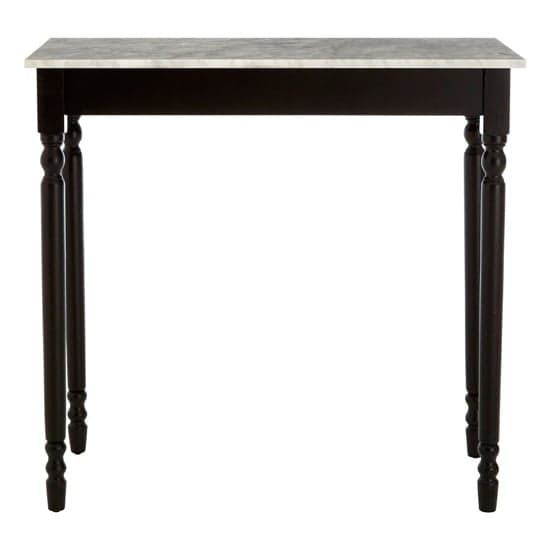 Henova White Marble Console Table With Black Wooden Frame_2