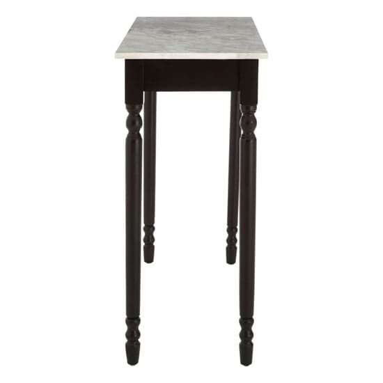 Henova White Marble Console Table With Black Wooden Frame_3