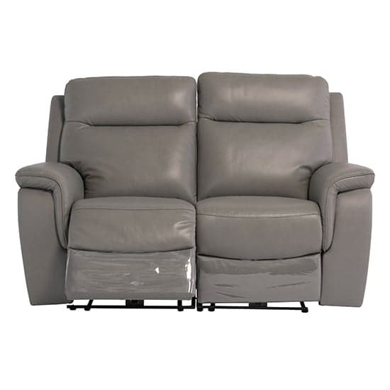 Henrika Faux Leather Electric Recliner 2 Seater Sofa In Grey_1