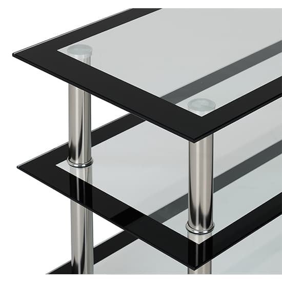 Hensol Clear Glass TV Stand With Silver Metal Legs_6