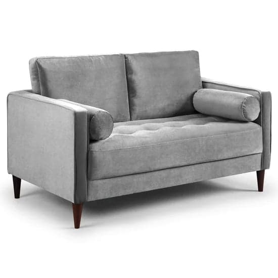 Herbart Plush Velvet 2 Seater Sofa In Grey_1