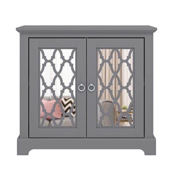 Herceg Wooden Sideboard With 2 Mirrored Doors In Cool Grey_3