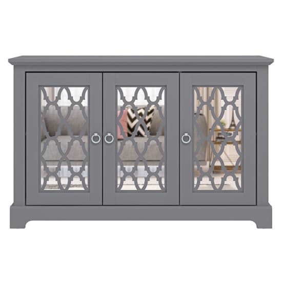 Herceg Wooden Sideboard With 3 Mirrored Doors In Cool Grey_3