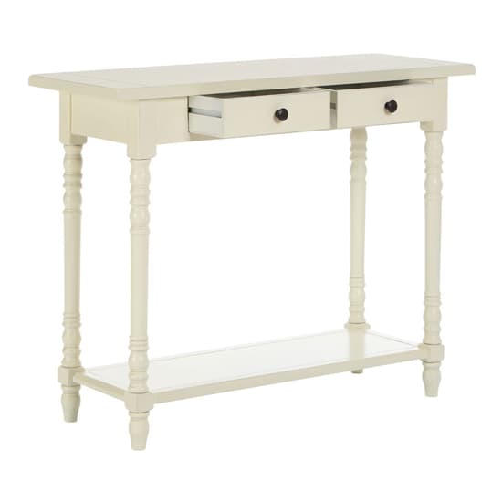 Heritox Wooden Console Table With 2 Drawers In Antique White_6
