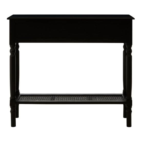 Heritox Wooden 2 Drawers Console Table In Black_3