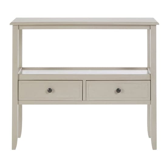 Heritox Wooden 2 Drawers Console Table In Grey_3