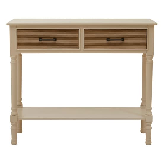 Heritox Wooden 2 Drawers Console Table In Pearl White_2