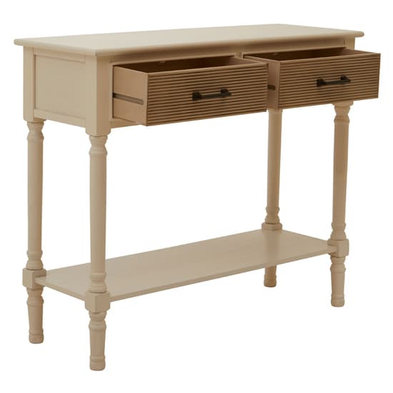 Heritox Wooden 2 Drawers Console Table In Pearl White_5