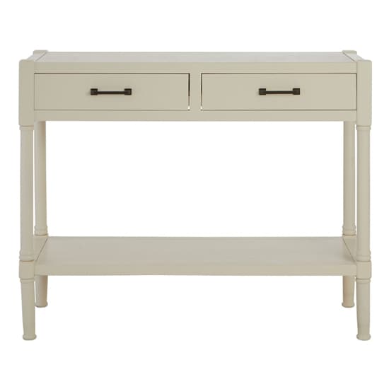 Heritox Wooden 2 Drawers Console Table In Vintage Grey_2