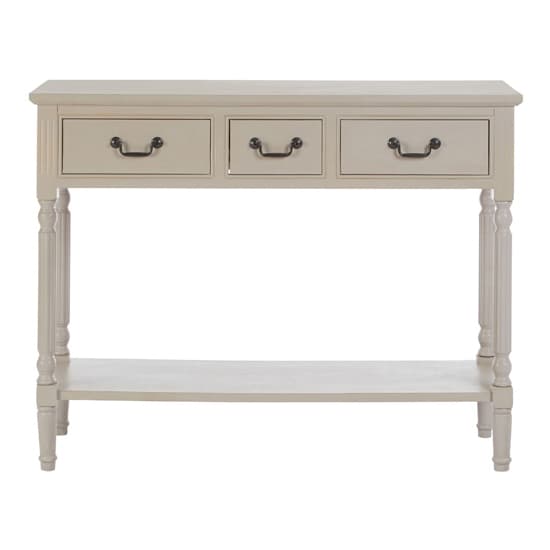 Heritox Wooden 3 Drawers Console Table In Vintage Grey_2
