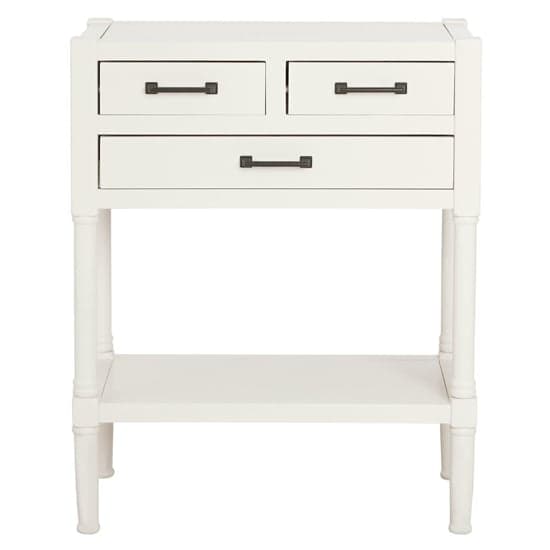 Heritox Wooden 3 Drawers Console Table In White_2