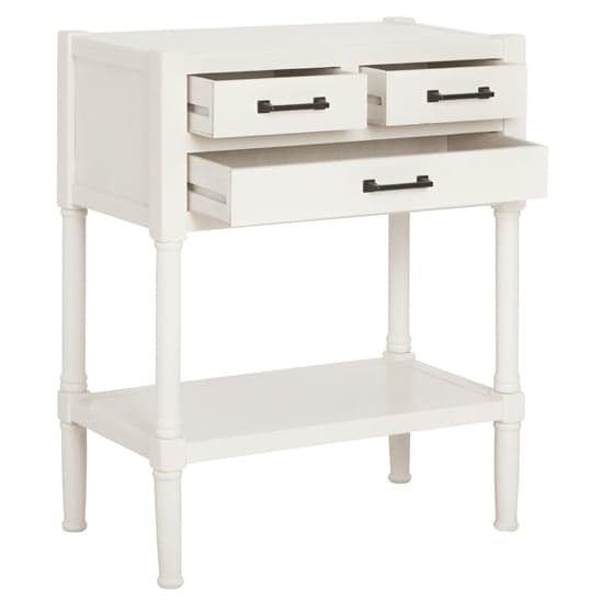 Heritox Wooden 3 Drawers Console Table In White_3