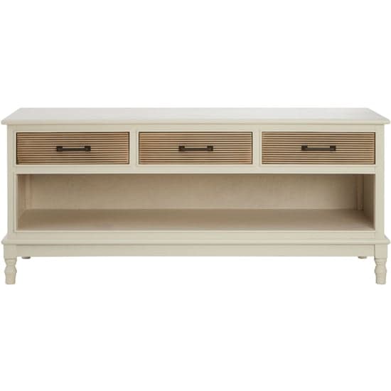 Heritox Wooden 3 Drawers TV Stand In Pearl White_2