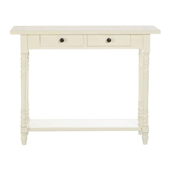 Heritox Wooden Console Table With 2 Drawers In Antique White_2