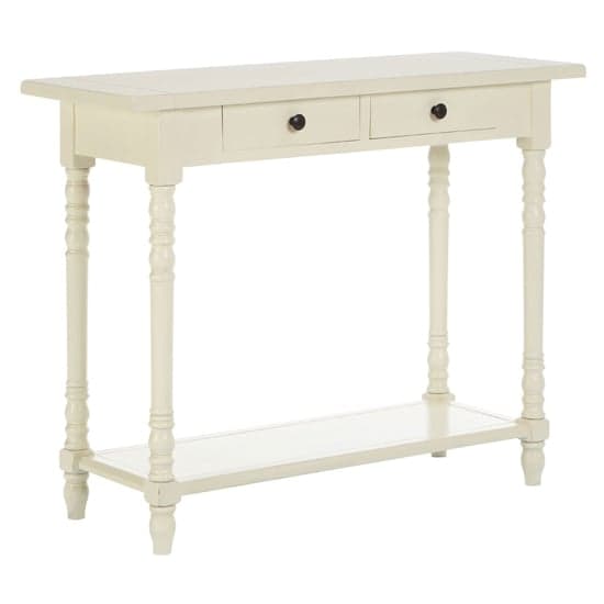 Heritox Wooden Console Table With 2 Drawers In Antique White_1