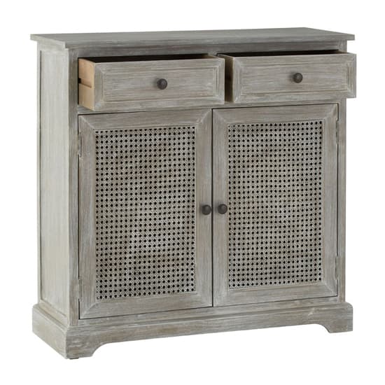 Heritox Wooden Sideboard With 2 Doors 2 Drawers In Grey_5