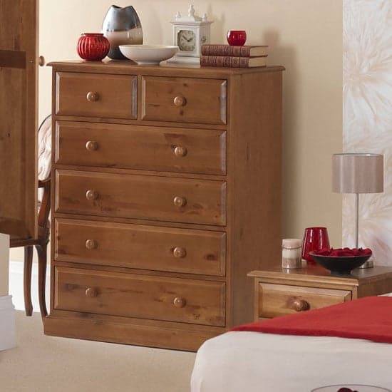 Herndon Wooden Chest Of Drawers In Lacquered With 6 Drawers_2