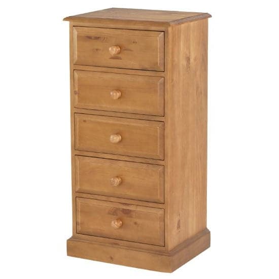 Herndon Wooden Tall Chest Of Drawers In Lacquered With 5 Drawers_2