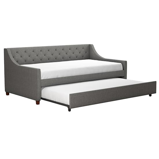 Heron Linen Fabric Daybed With Guest Bed In Grey_4