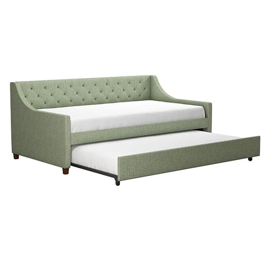 Heron Linen Fabric Daybed With Guest Bed In Light Green_4