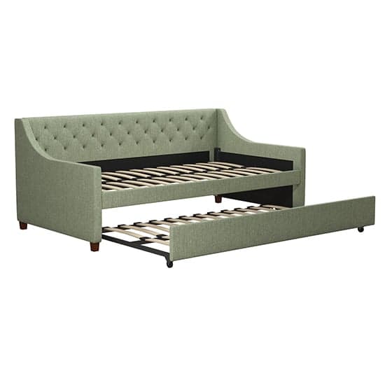 Heron Linen Fabric Daybed With Guest Bed In Light Green_5