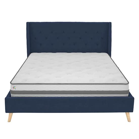 Heron Linen Fabric Double Bed In Blue_4