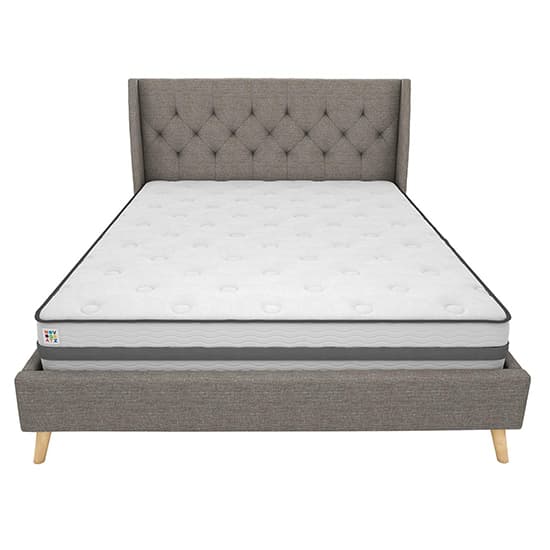Heron Linen Fabric Double Bed In Grey_4
