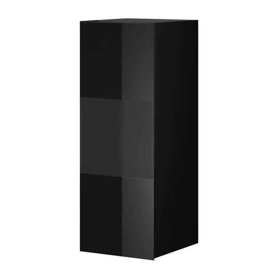 Herrin Display Cabinet Wall 1 Door In Black Glass Front And LED_2