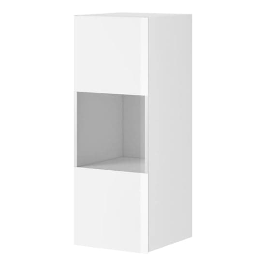 Herrin Display Cabinet Wall 1 Door In White Glass Front And LED_2