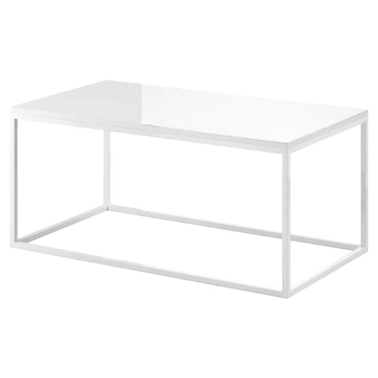 Herrin Glass Top Coffee Table In White With White Metal Frame_2
