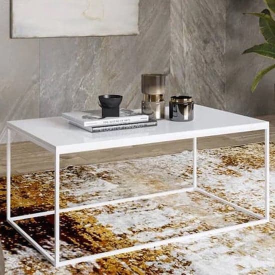 Herrin Glass Top Coffee Table In White With White Metal Frame_1