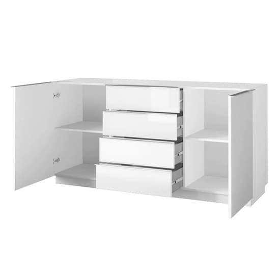 Herrin Sideboard 2 Doors 4 Drawers In White Glass Fronts_2