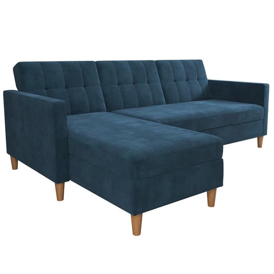 Hertford Fabric Sectional Sofa Bed With Storage In Blue_4