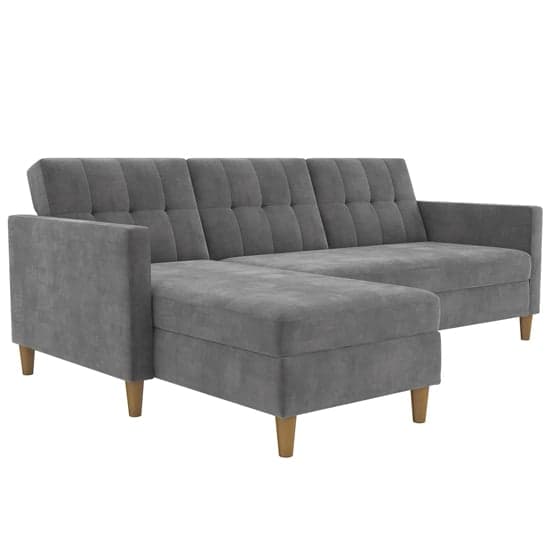 Henley Fabric Sectional Sofa Bed With Storage In Grey_4