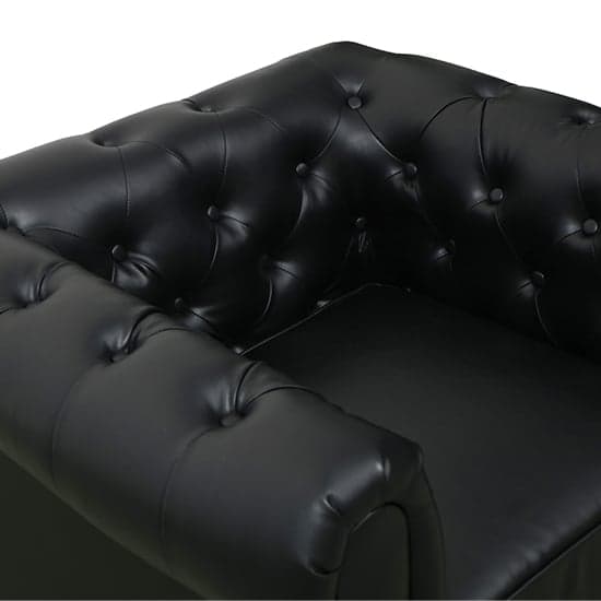 Hertford Chesterfield Faux Leather 1 Seater Sofa In Black_5