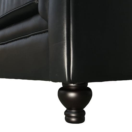 Hertford Chesterfield Faux Leather 1 Seater Sofa In Black_6