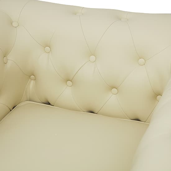 Hertford Chesterfield Faux Leather 1 Seater Sofa In Ivory_5