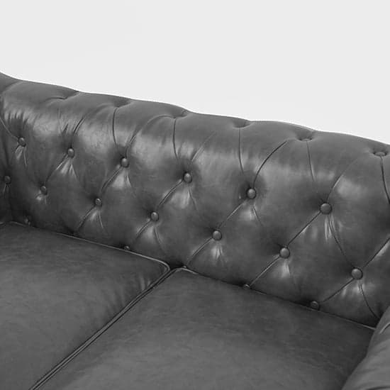 Hertford Chesterfield Faux Leather 2 Seater Sofa In Vintage Grey_5