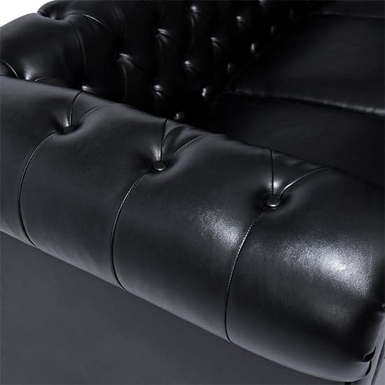 Hertford Faux Leather 3 + 2 Seater Sofa Set In Black_5