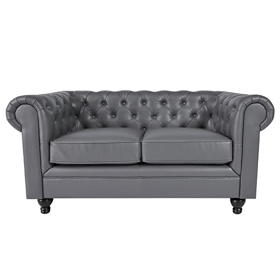 Hertford Faux Leather 3 + 2 Seater Sofa Set In Grey_2