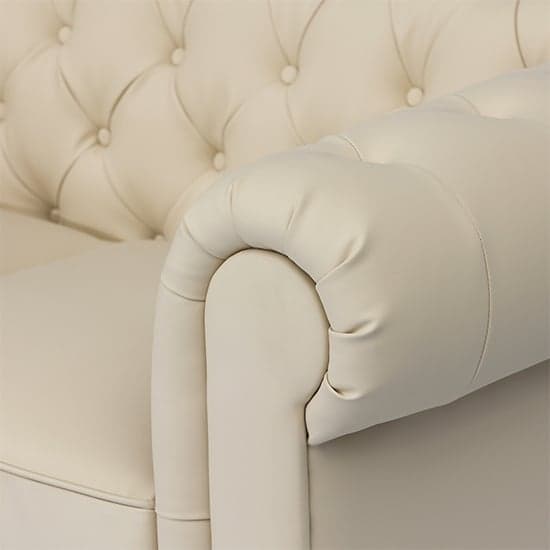 Hertford Faux Leather 3 + 2 Seater Sofa Set In Ivory_4