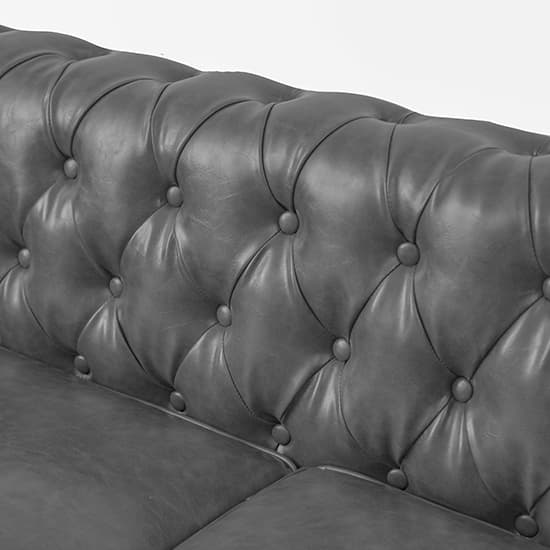 Hertford Chesterfield Faux Leather 3 Seater Sofa In Vintage Grey_5