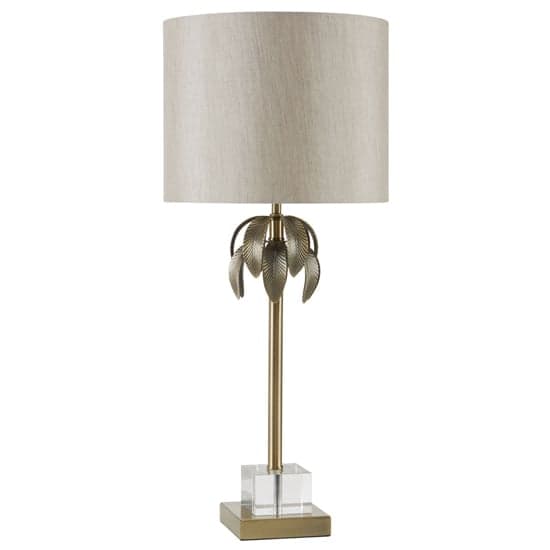 Herto Grey Fabric Shade Table Lamp With Tree Shaped Steel Base_2