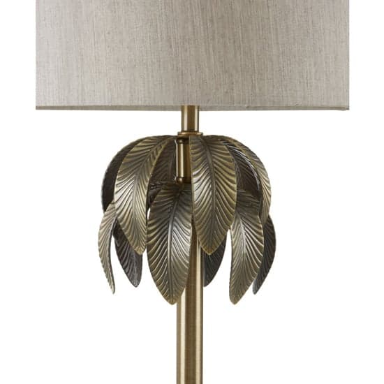 Herto Grey Fabric Shade Table Lamp With Tree Shaped Steel Base_3
