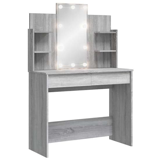 Hervey Wooden Dressing Table In Grey Sonoma Oak With LED_2