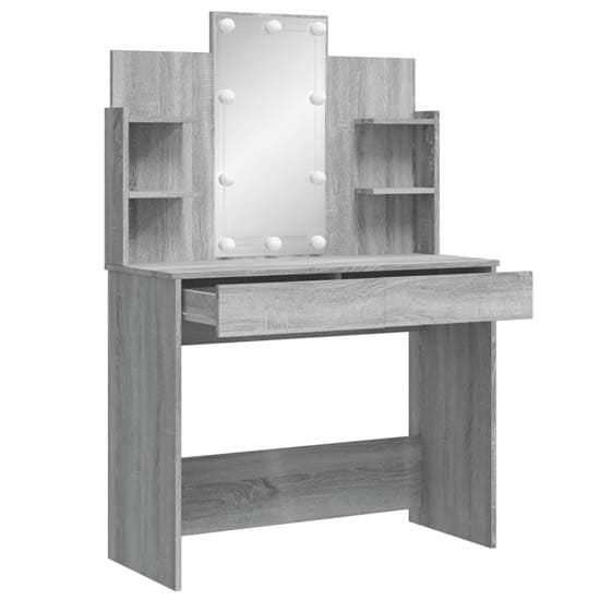 Hervey Wooden Dressing Table In Grey Sonoma Oak With LED_3
