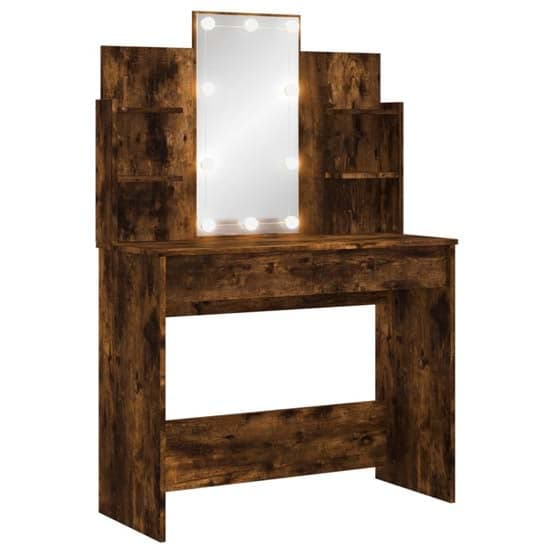 Hervey Wooden Dressing Table In Smoked Oak With LED_2