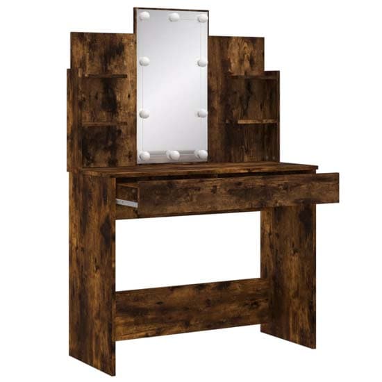 Hervey Wooden Dressing Table In Smoked Oak With LED_3
