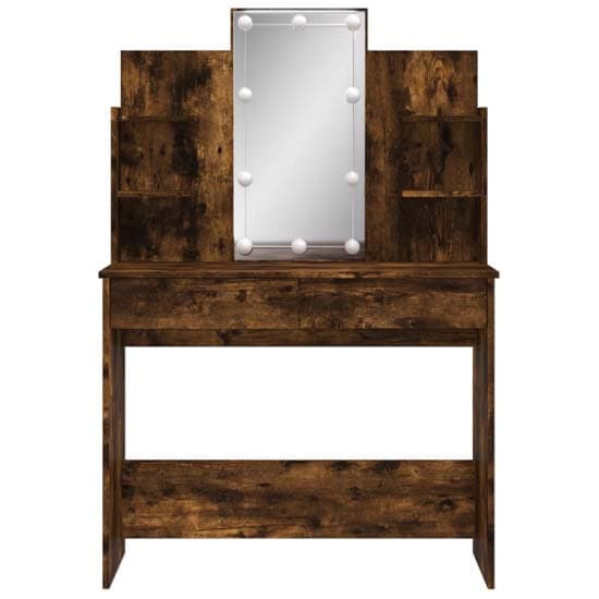 Hervey Wooden Dressing Table In Smoked Oak With LED_4