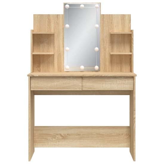 Hervey Wooden Dressing Table In Sonoma Oak With LED_4